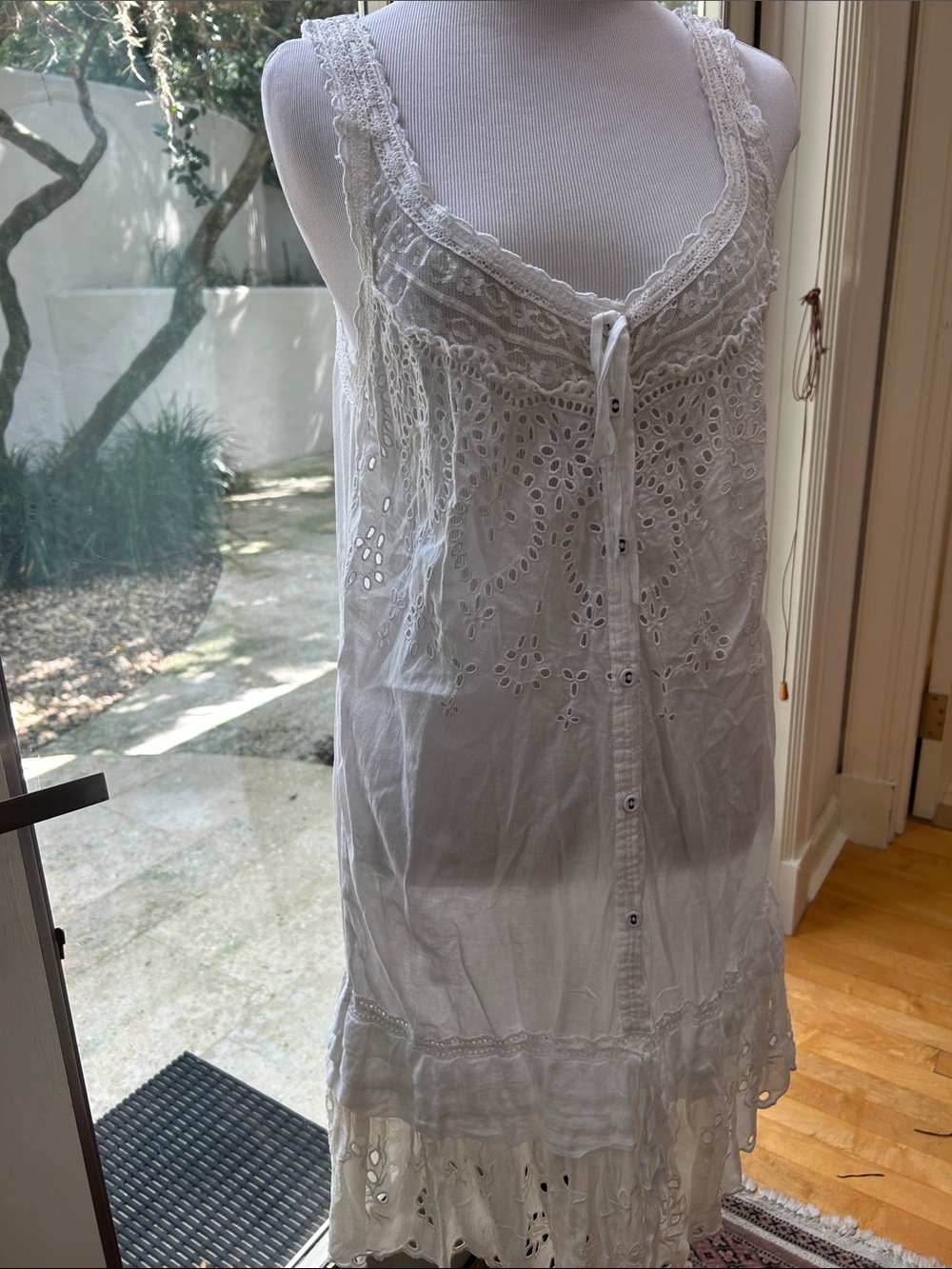 White Lace Eyelet Slip Dress - Women's Intimates